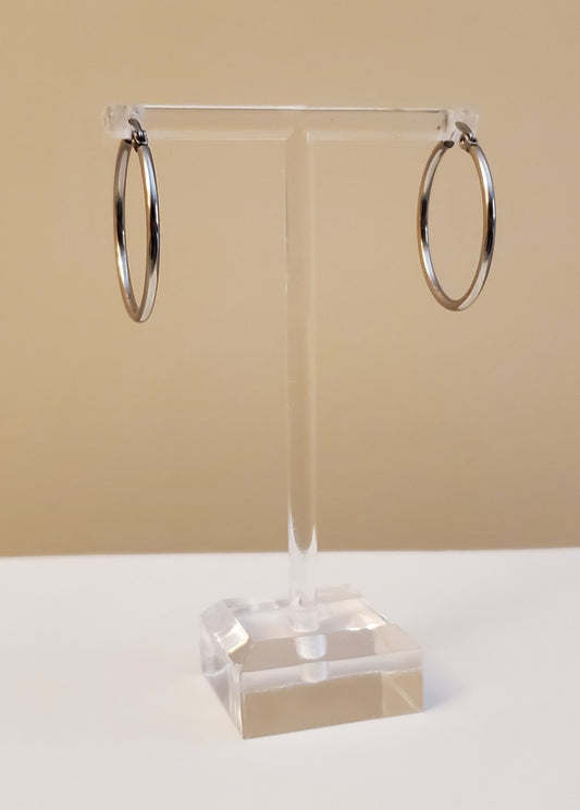 silver hoop earrings