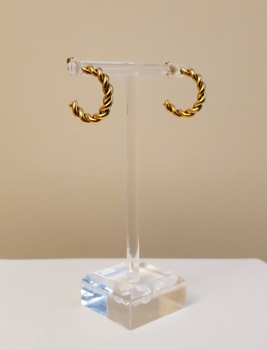 gold twist earrings