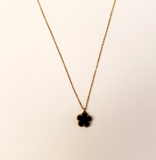 onyx flower necklace