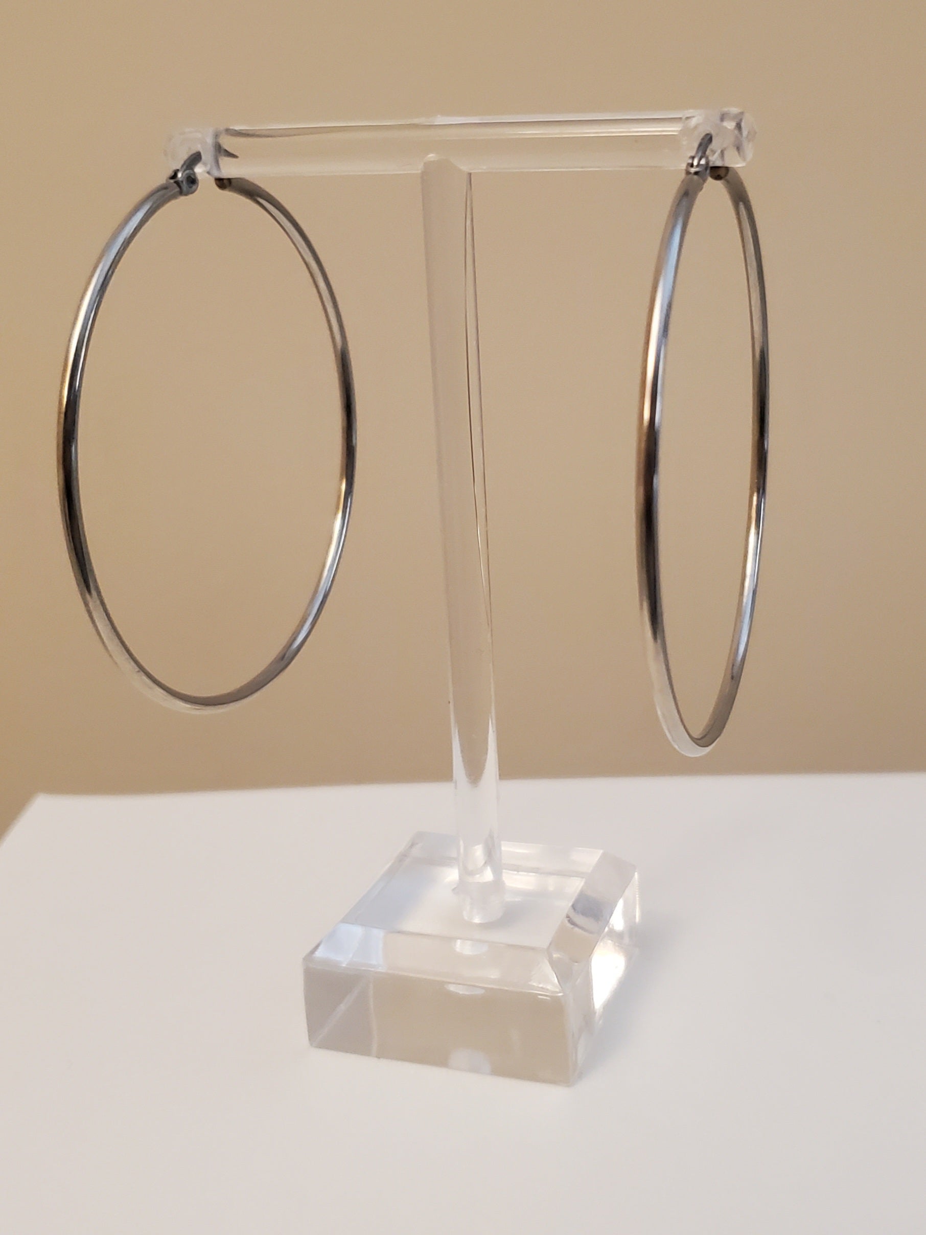silver hoop earrings