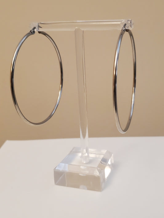silver hoop earrings